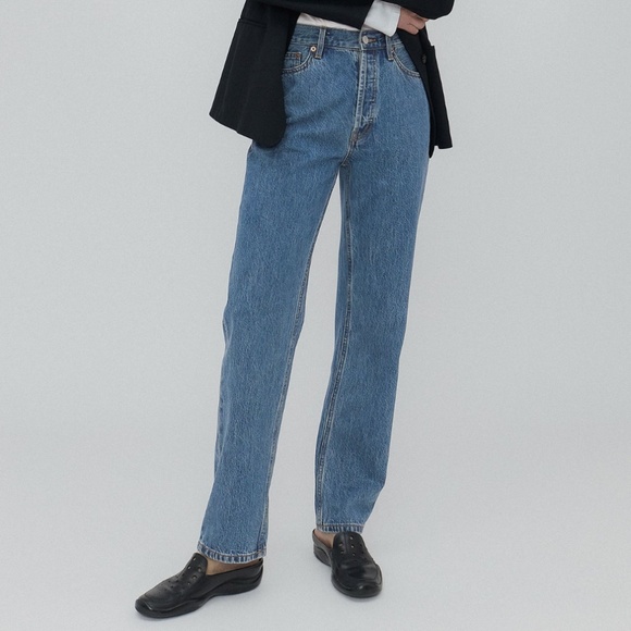 NWT Still Here Childhood Straight Leg High Rise Jeans in Classic Blue Size 24 - Picture 2 of 16